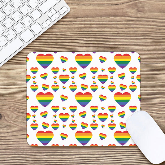 Rainbow LGBT Heart Pattern Print Mouse Pad