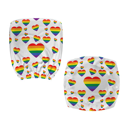 Rainbow LGBT Heart Pattern Print Office Chair Cover