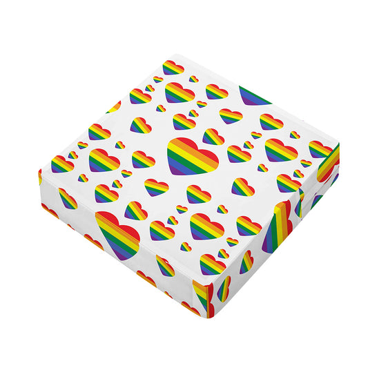 Rainbow LGBT Heart Pattern Print Outdoor Seat Cushion Cover