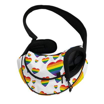 Rainbow LGBT Heart Pattern Print Pet Sling Carrier