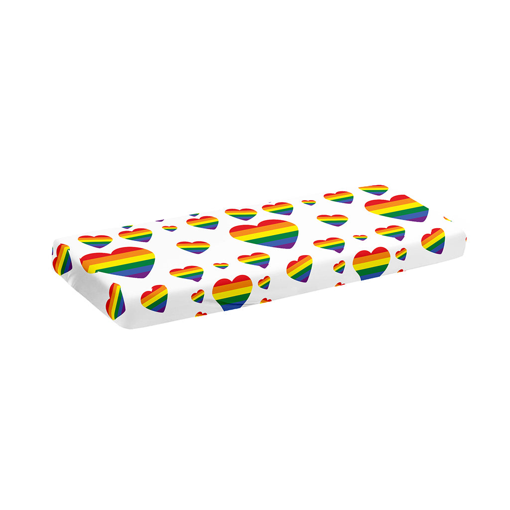 Rainbow LGBT Heart Pattern Print Piano Keyboard Cover