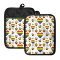 Rainbow LGBT Heart Pattern Print Pot Holders With Pocket