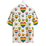 Rainbow LGBT Heart Pattern Print Rayon Hawaiian Shirt