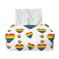 Rainbow LGBT Heart Pattern Print Rectangle Tissue Box Cover