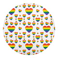 Rainbow LGBT Heart Pattern Print Round Blanket