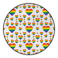 Rainbow LGBT Heart Pattern Print Round Floor Mat