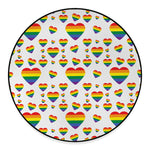 Rainbow LGBT Heart Pattern Print Round Floor Mat