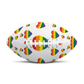 Rainbow LGBT Heart Pattern Print Rugby Ball