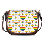 Rainbow LGBT Heart Pattern Print Saddle Bag