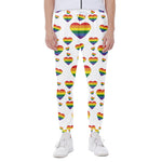 Rainbow LGBT Heart Pattern Print Scuba Joggers