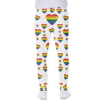 Rainbow LGBT Heart Pattern Print Scuba Joggers