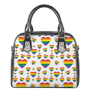 Rainbow LGBT Heart Pattern Print Shoulder Handbag