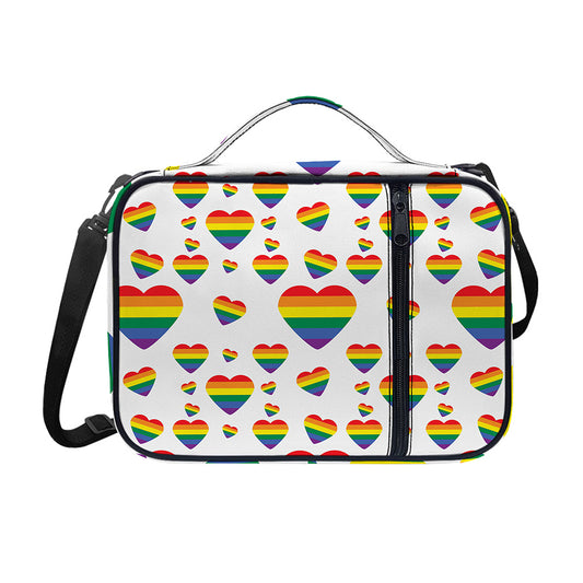 Rainbow LGBT Heart Pattern Print Shoulder Strap Bible Bag