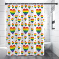 Rainbow LGBT Heart Pattern Print Shower Curtain