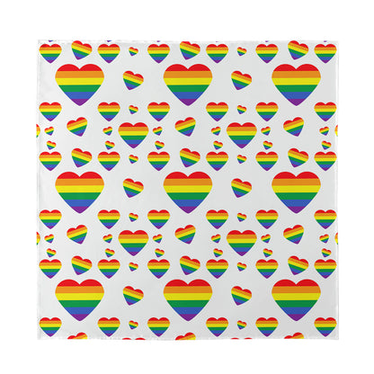 Rainbow LGBT Heart Pattern Print Silk Bandana