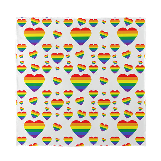 Rainbow LGBT Heart Pattern Print Silk Bandana