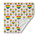 Rainbow LGBT Heart Pattern Print Silk Bandana