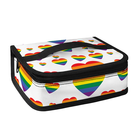 Rainbow LGBT Heart Pattern Print Small Lunch Bag