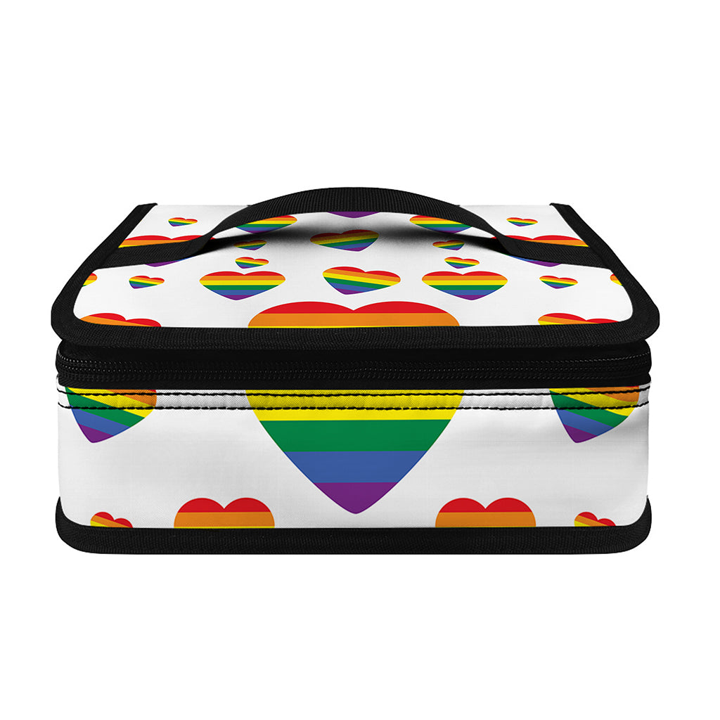 Rainbow LGBT Heart Pattern Print Small Lunch Bag
