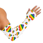 Rainbow LGBT Heart Pattern Print Sun Protection Arm Sleeves