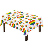Rainbow LGBT Heart Pattern Print Tablecloth