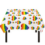 Rainbow LGBT Heart Pattern Print Tablecloth