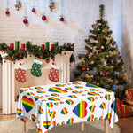 Rainbow LGBT Heart Pattern Print Tablecloth