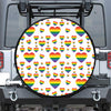 Rainbow LGBT Heart Pattern Print Tire Cover