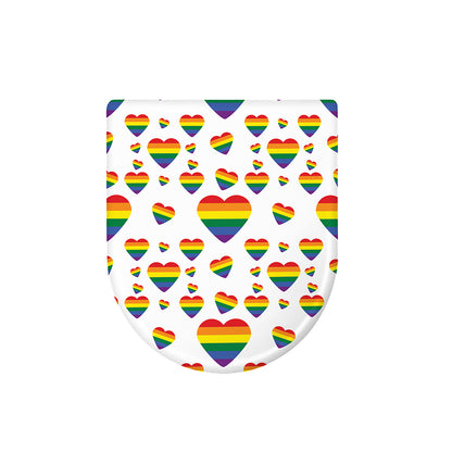 Rainbow LGBT Heart Pattern Print Toilet Lid Cover