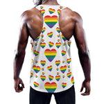 Rainbow LGBT Heart Pattern Print Training Tank Top