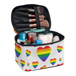 Rainbow LGBT Heart Pattern Print Travel Makeup Bag