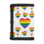 Rainbow LGBT Heart Pattern Print Trifold Wallet