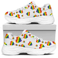 Rainbow LGBT Heart Pattern Print White Chunky Shoes