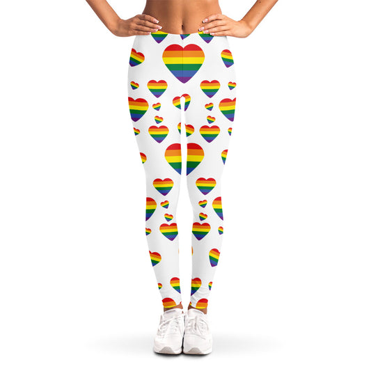 Rainbow LGBT Heart Pattern Print Women's Leggings