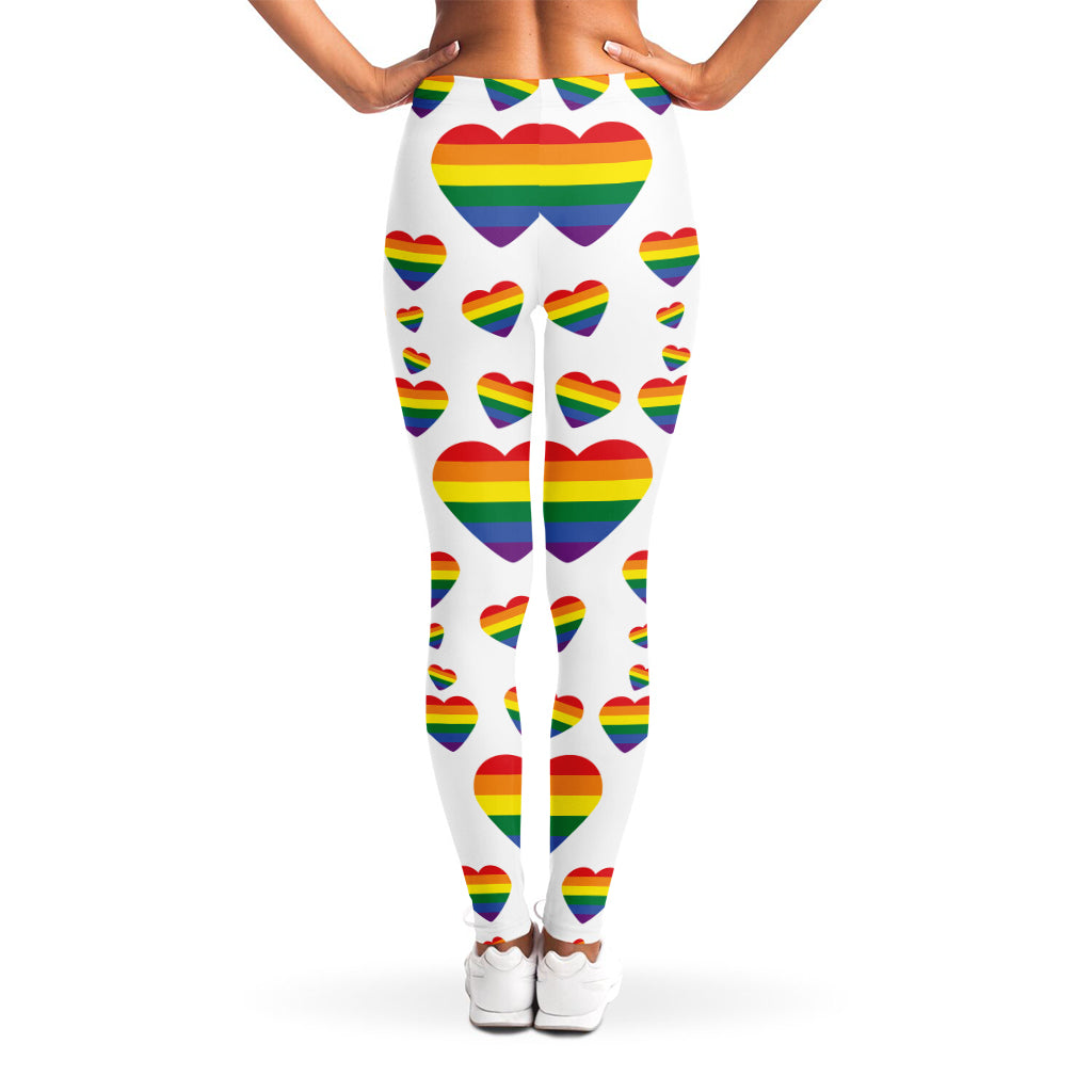 Rainbow LGBT Heart Pattern Print Women's Leggings