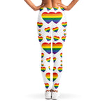 Rainbow LGBT Heart Pattern Print Women's Leggings