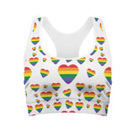 Rainbow LGBT Heart Pattern Print Women's Sports Bra