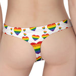 Rainbow LGBT Heart Pattern Print Women's Thong