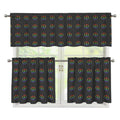Rainbow LGBT Peace Sign Pattern Print 3 Piece Kitchen Curtains