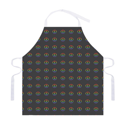 Rainbow LGBT Peace Sign Pattern Print Adjustable Apron