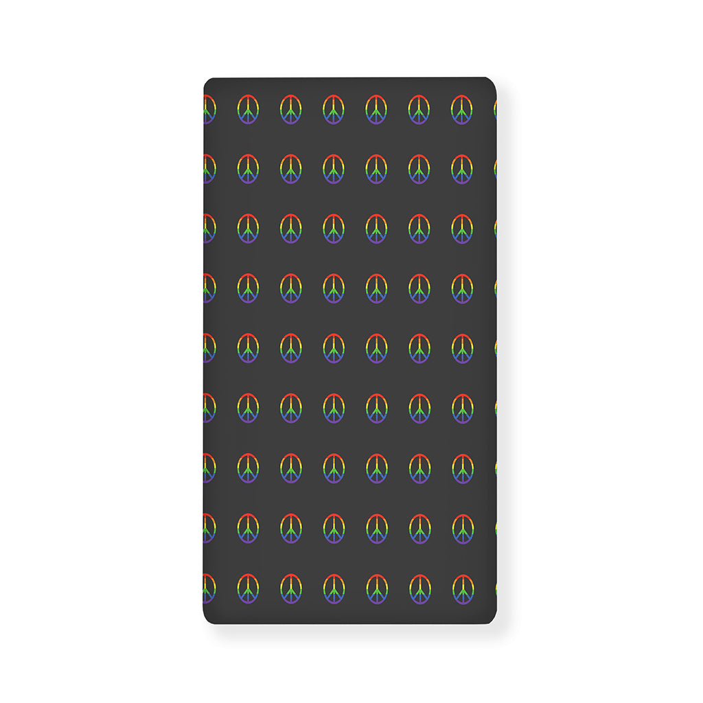 Rainbow LGBT Peace Sign Pattern Print Baby Crib Sheet