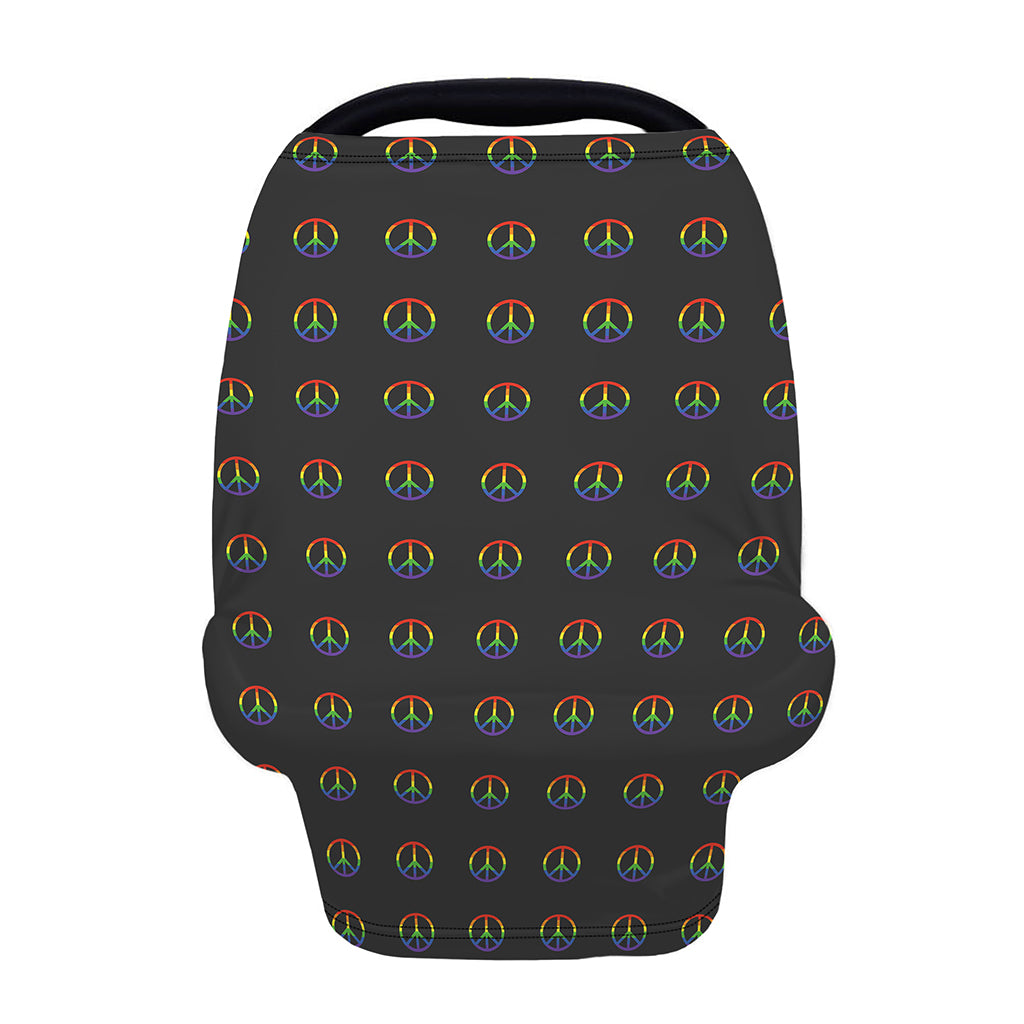 Rainbow LGBT Peace Sign Pattern Print Baby Seat Cover