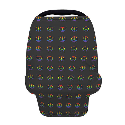 Rainbow LGBT Peace Sign Pattern Print Baby Seat Cover