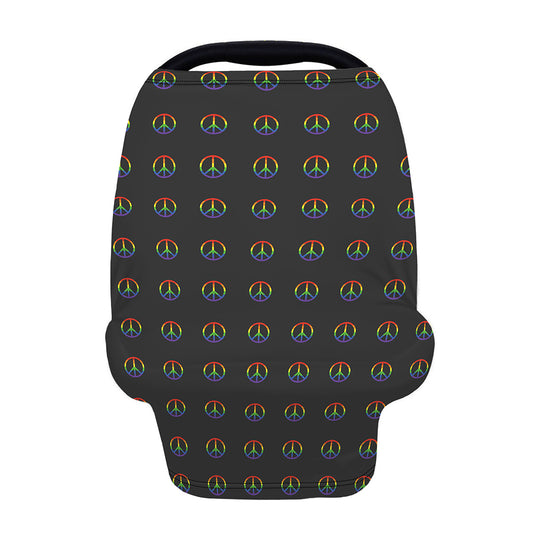 Rainbow LGBT Peace Sign Pattern Print Baby Seat Cover