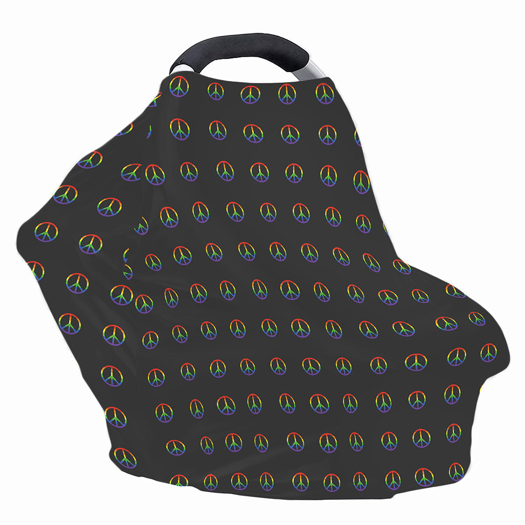 Rainbow LGBT Peace Sign Pattern Print Baby Seat Cover