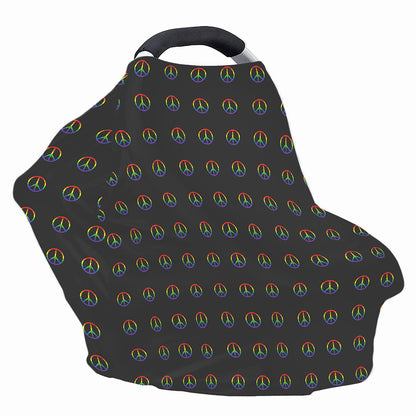 Rainbow LGBT Peace Sign Pattern Print Baby Seat Cover