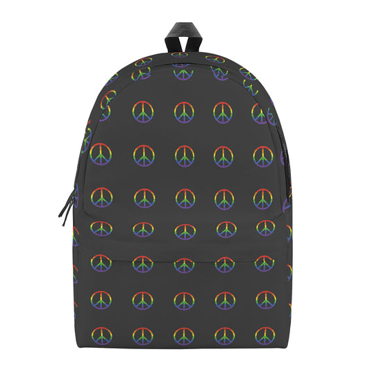 Rainbow LGBT Peace Sign Pattern Print Backpack