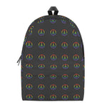 Rainbow LGBT Peace Sign Pattern Print Backpack