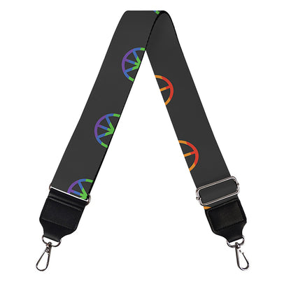 Rainbow LGBT Peace Sign Pattern Print Bag Strap