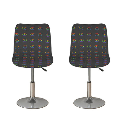 Rainbow LGBT Peace Sign Pattern Print Bar Stool Covers